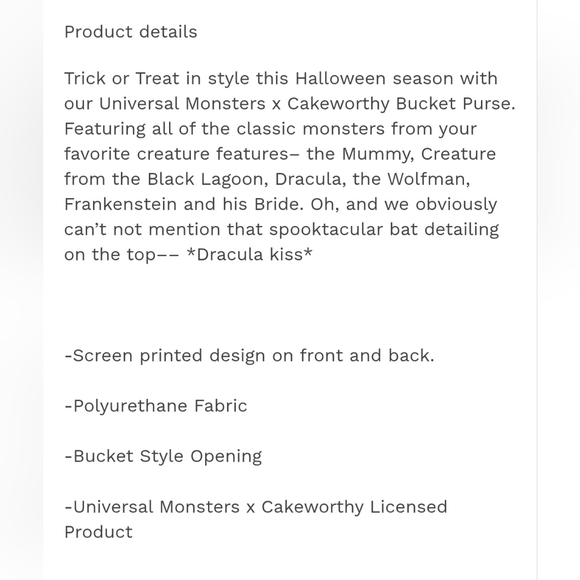 Cakeworthy Universal Monsters Purse - Picture 8 of 8